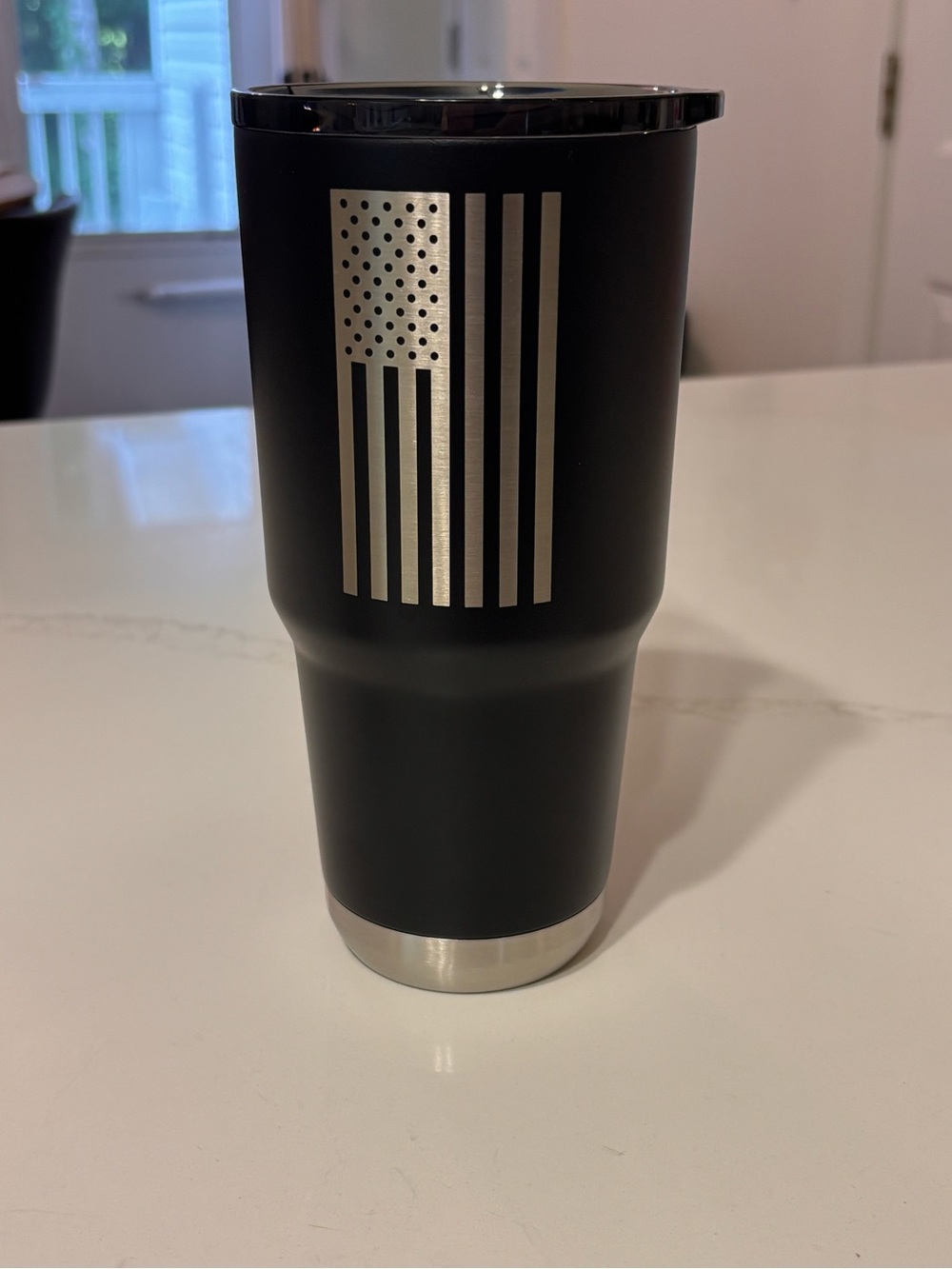 Magellan 30 oz insulated Tumbler black stainless steel American Flag patriotic